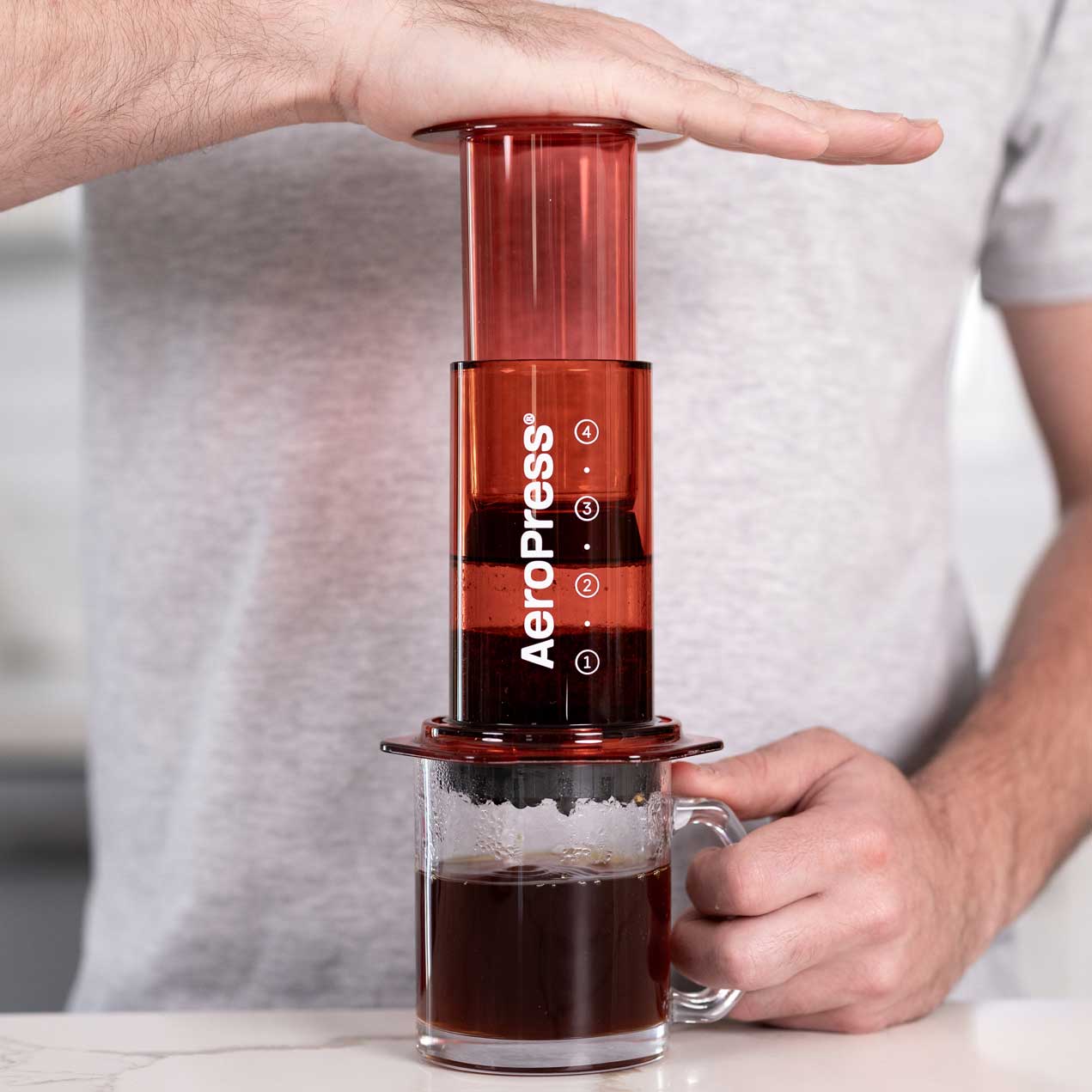 AeroPress Clear Coffee Maker - Red