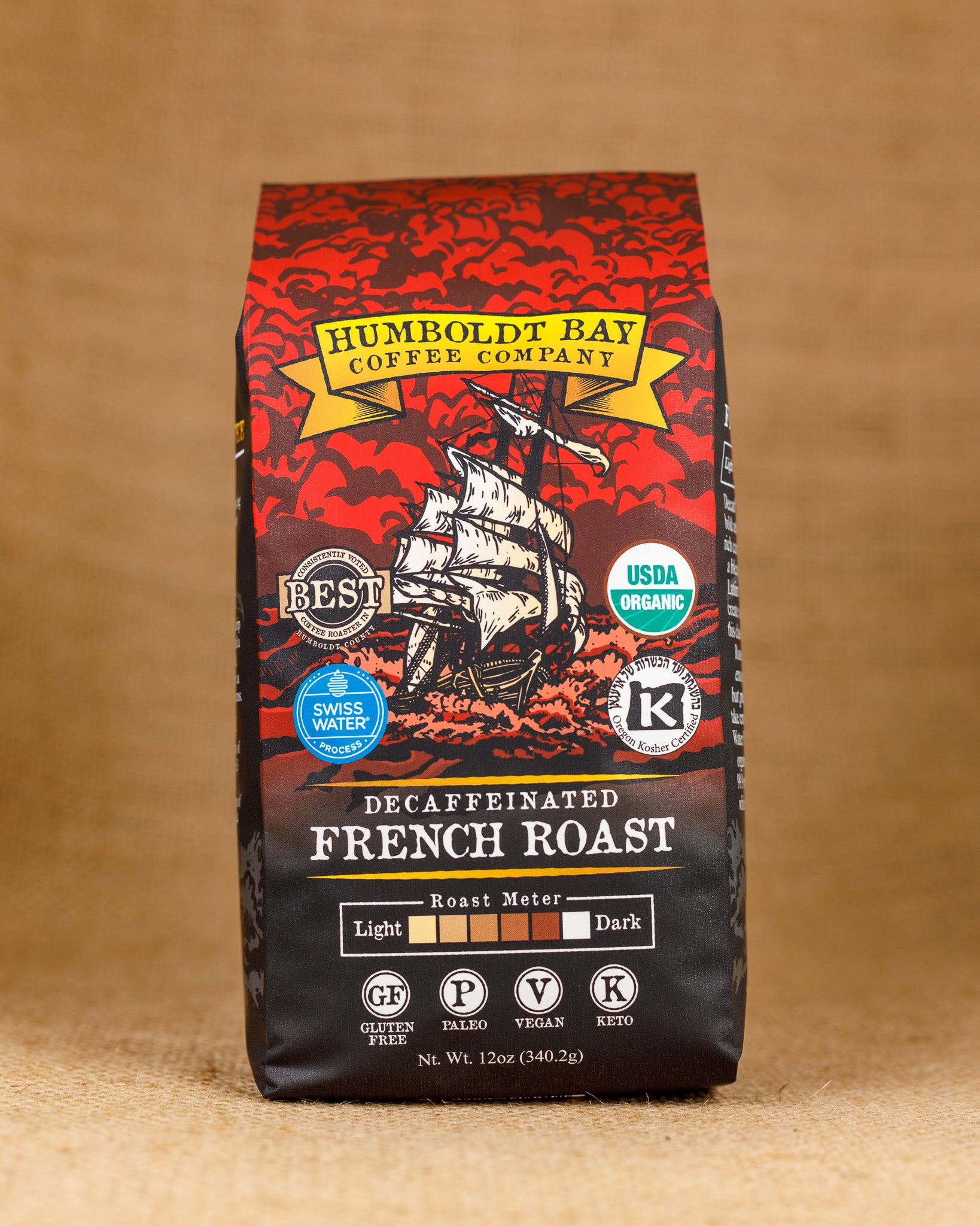 Decaffeinated Organic Swiss Water Process French Roast from Humboldt Bay Coffee